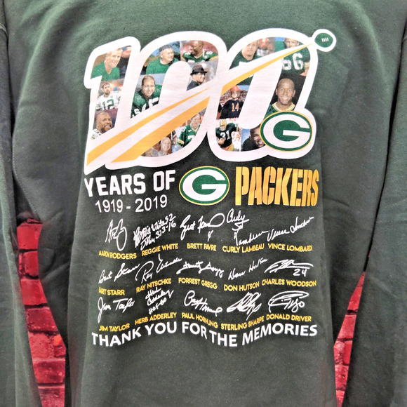 Green Bay Packers Sweatshirt Men Large Green Gildan NFL Football Sports Pullover - Picture 4 of 7
